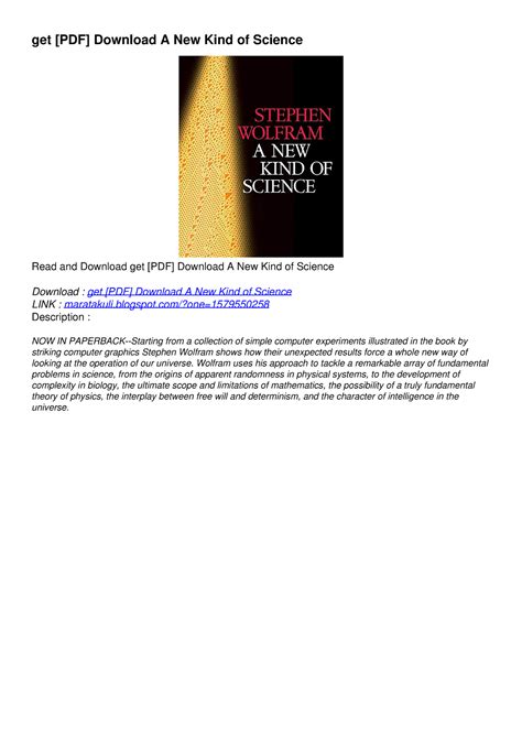 get [PDF] Download A New Kind of Science - blogspot/?one= Description : NOW IN PAPERBACK ...