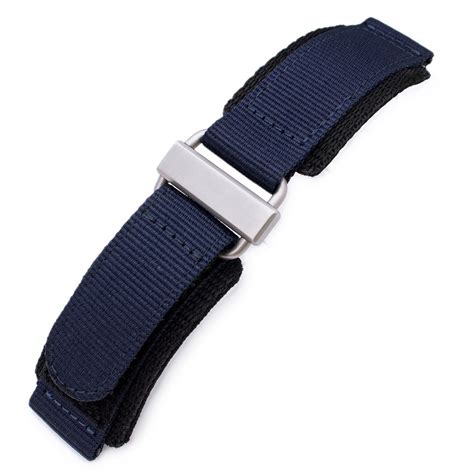 22mm MiLTAT Honeycomb Navy Blue Nylon Velcro Fastener Watch Strap, Bru ...