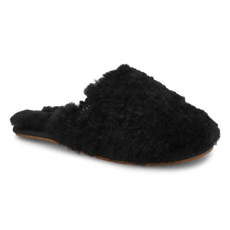 UGG Women's Maxi Curly Slide Slipper - Black | SoftMoc.com