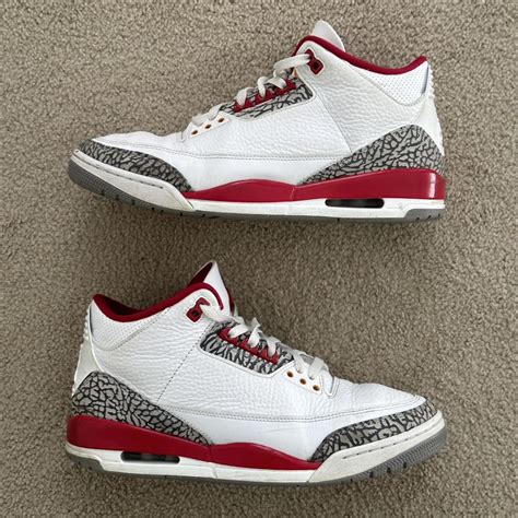 NIKE JORDAN 3 - CEMENT RED US11 GOOD CONDITION - Depop