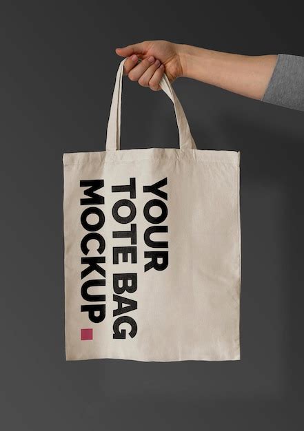 Free PSD | Tote bag on black mockup