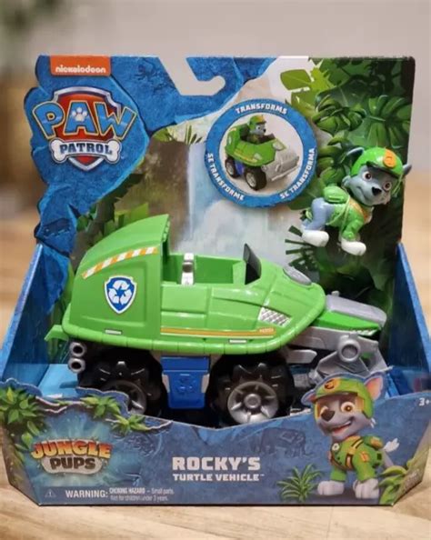 PAW PATROL JUNGLE Pups Transforms Rocky Turtle Vehicle £25.99 - PicClick UK