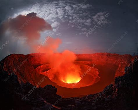 Mount Nyiragongo lava lake, Congo - Stock Image - C037/8408 - Science ...