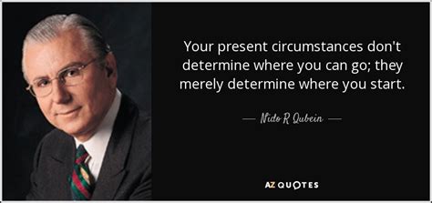 Nido R Qubein quote: Your present circumstances don't determine where ...