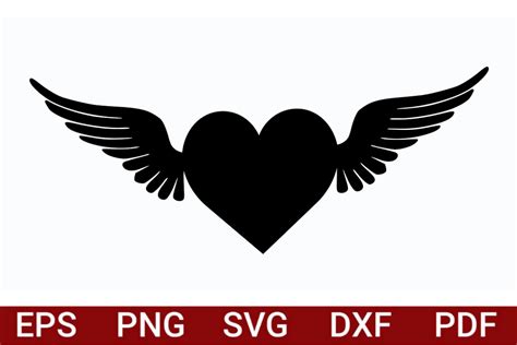 Heart with Wings Silhouette SVG/PNG Graphic by Vector Haven · Creative Fabrica