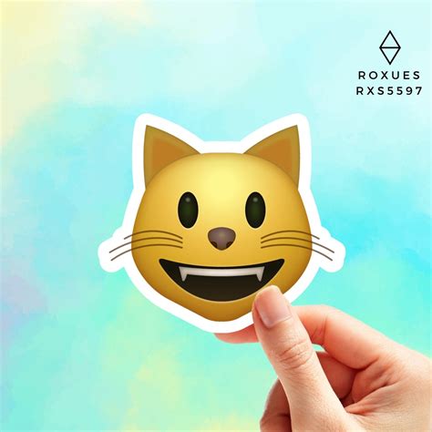 Smiling Cat Emoji Sticker Emoji Faces Cool Stickers - Etsy