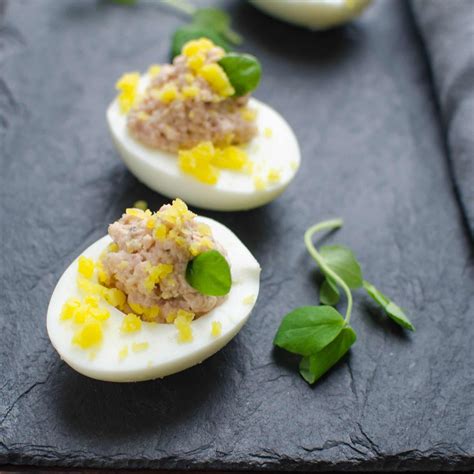 Deviled Ham Stuffed Eggs | Garlic & Zest