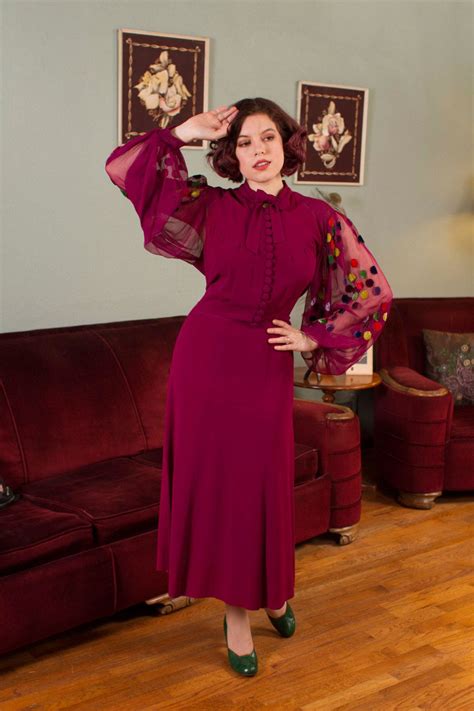 Vintage 1930s Dress Rare and Amazing Fuchsia Rayon Dress | Etsy | Vintage 1930s dress, Dresses ...