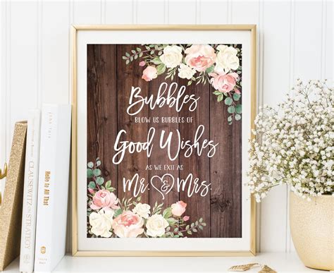 Bubbles Wedding Sign, Blow Us Bubbles of Good Wishes, Wedding Bubbles ...