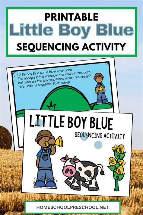 Printable Little Boy Blue Sequencing Activity for Preschool