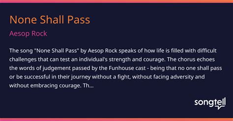 Meaning of None Shall Pass by Aesop Rock