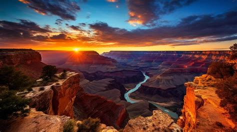 Premium AI Image | Canyon landscape at sunrise