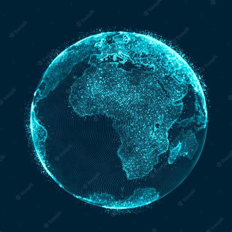 Premium Photo | Global network concept World map point Global network planet Earth 3D rendering