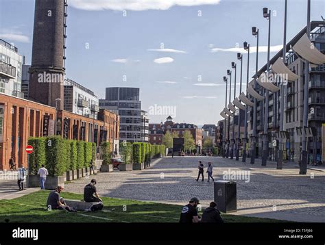 Smithfield Square near Dublin City Centre, ireland. Following ...