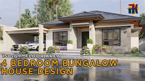 House Design 4 Bedroom Bungalow Exterior Interior Animation You