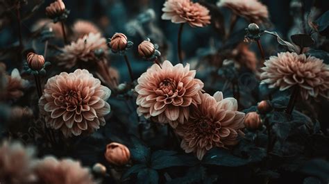 Flowers In A Dark Field With Dark Background, Aesthetic Flower Pictures, Aesthetic, Flower ...