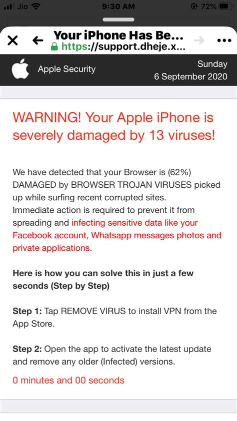 Apple security warning message - Apple Community