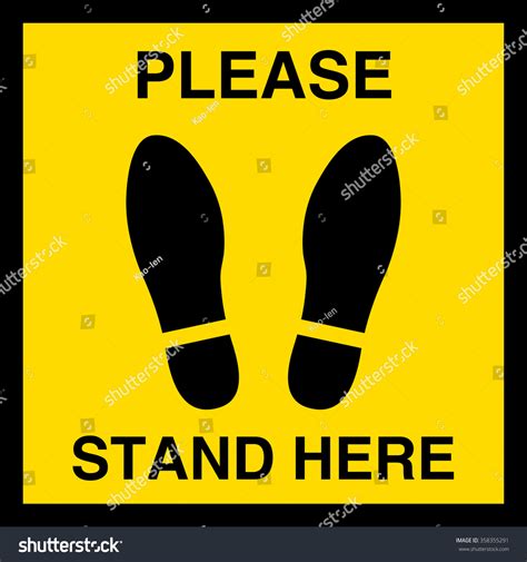 Please Stand Here Symbol Foot Sign: เวกเตอร์สต็อก (ปลอดค่าลิขสิทธิ์ ...