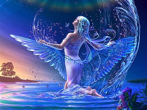 Soft Sunset Blue, Fantasy, Abstract, Angel,fantasy Hd Wallpaper 71955 ...