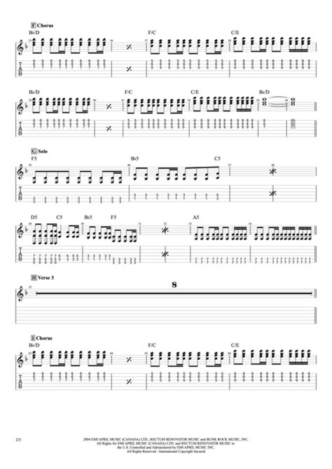 Pieces Tab by Sum 41 (Guitar Pro) - Full Score | mySongBook