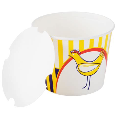 Choice 85 oz. Chicken Bucket with Lid - 25/Pack