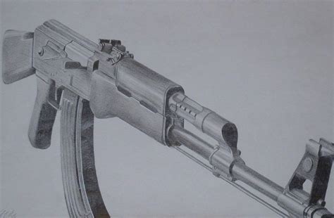 AK47 Drawing by JohnFensworth on DeviantArt