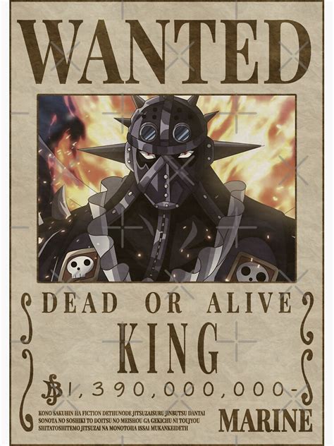 "King Wanted poster one piece bounty (2023 updated price )" Sticker for Sale by justchemsou ...