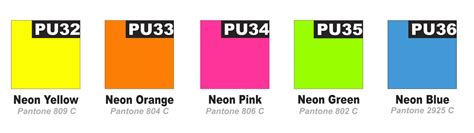 Neon Color Chart and Palette
