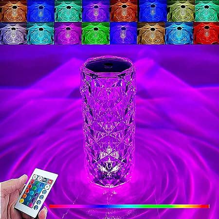 Gutsyluv Crystal Diamond Table Lamp 16 Color Changing RGB Touch Control ...