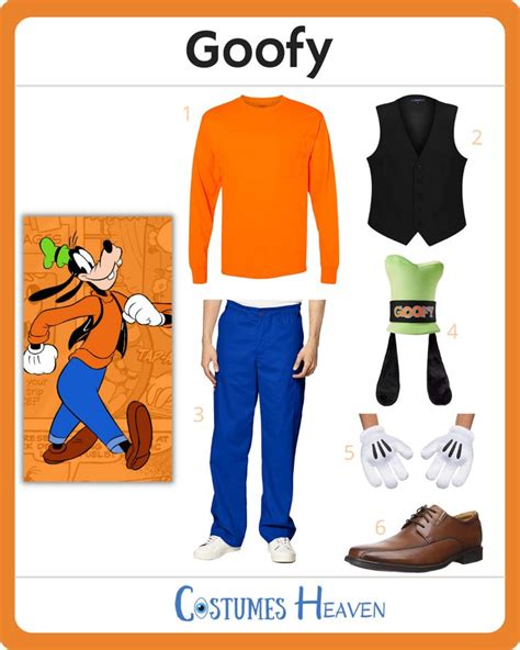 Goofy Costume | Goofy costume, Orange long sleeve shirt, Goofy