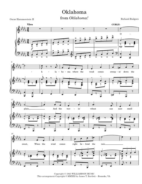 Oklahoma Sheet music for Piano, Clarinet (In B Flat) (Solo) | Musescore.com