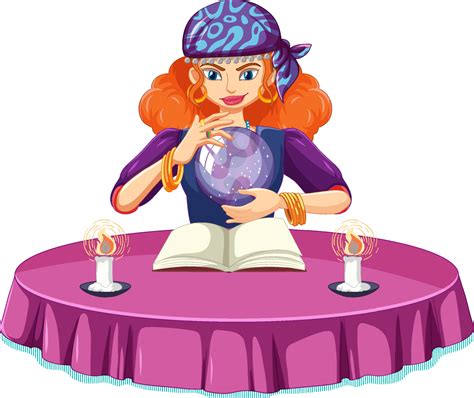 Fortune teller with crystal ball 7498310 Vector Art at Vecteezy