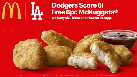 Los Angeles Dodgers on Twitter: "When the Dodgers score six, you score too! Check the McD app ...