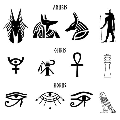 Ägyptische Götter Hieroglyphen Symbol set 1 Anubis Osiris - Etsy.de