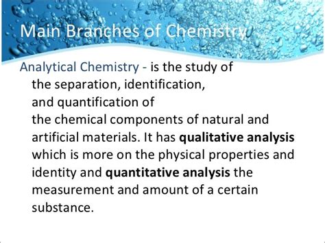 Branches in chemistry