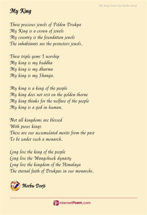 My King Poem by Norbu Dorji