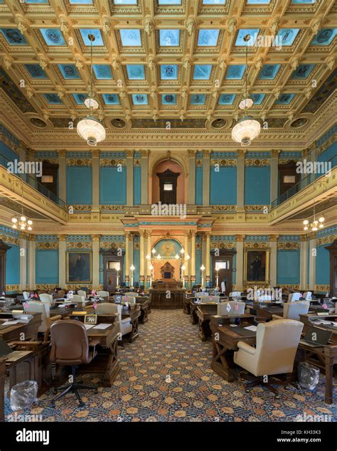 Senate chamber of the Michigan State Capitol in Lansing, Michigan Stock ...