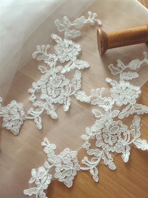 Bridal Wedding Lace Applique Cotton Alencon Applique Lace - Etsy