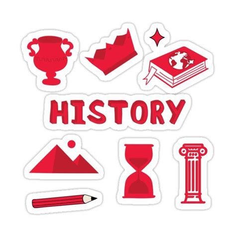 "Red History School Subject Sticker Pack" Sticker for Sale by The-Goods ...