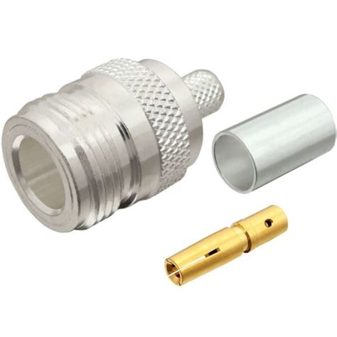 Type N female Crimp Connector for RG-8X, RG-59, & LMR-240 Coax