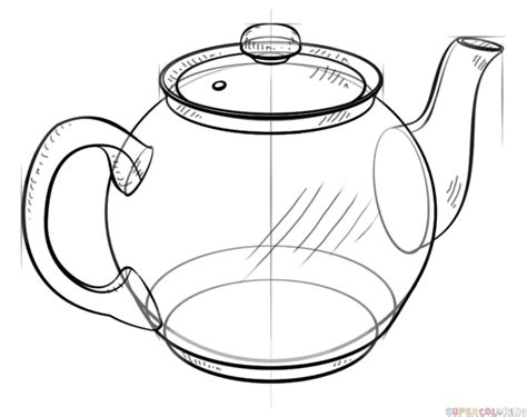 How to draw a teapot step by step. Drawing tutorials for kids and ...