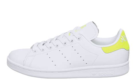 adidas Stan Smith Script White Solar Yellow | The Sole Womens