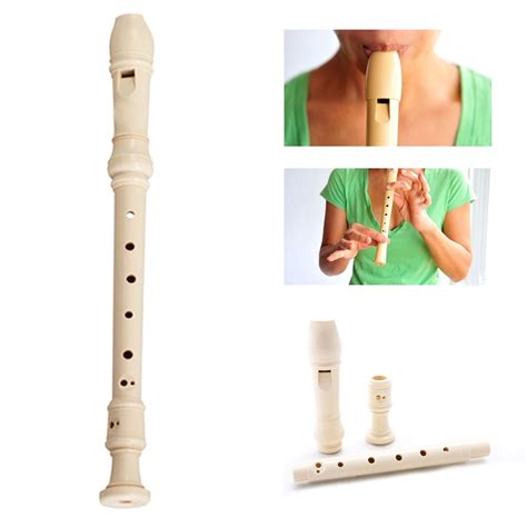 8 Holes Woodnote Ivory Soprano Recorder Flute Baroque Musical Instrument New ! - Walmart.com ...