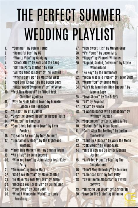 Ultimate list of wedding songs – wedding music list for every part of ...