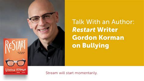 Talk With an Author: “Restart” Writer Gordon Korman on Bullying - YouTube