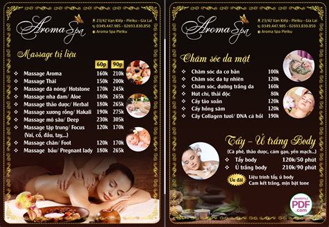 Menu Aroma Spa - Massage trị liệu file vector PDF và file CDR | Diễn đàn chia sẻ file tài liệu ...