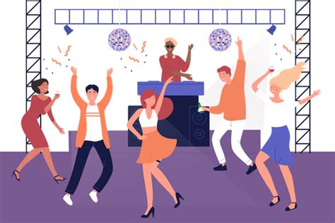 Best People dancing at party Illustration download in PNG & Vector format