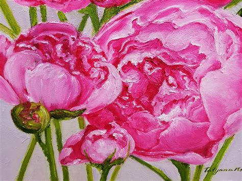 Pink peony painting Peonies wall art Pink peonies art Floral | Etsy