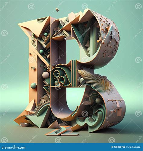 3d Illustration. Letter B in the Style of the Ancient Greek Alphabet ...