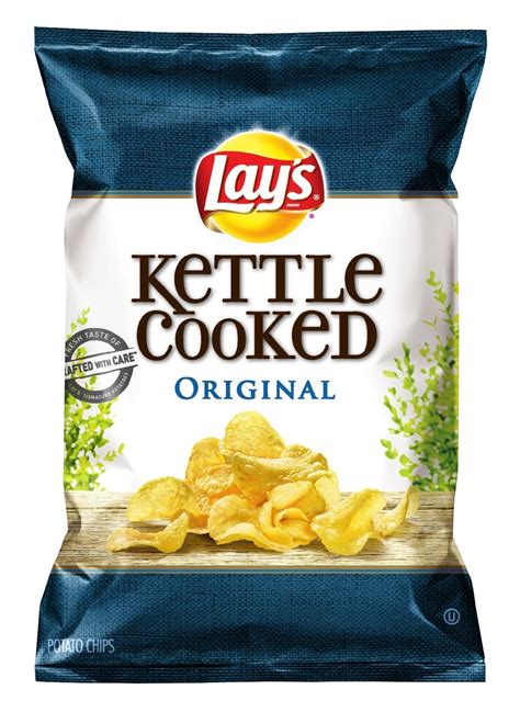 Lays Kettle Chips Original 40% Less Fat 1.375 oz Each Bag, 64 Bags Total